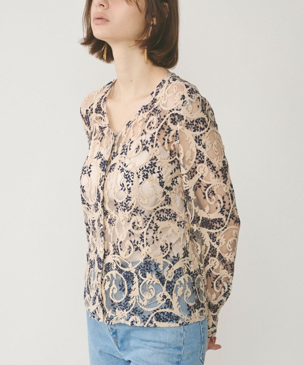 GRACE CONTINENTAL ボウタイ付レースブラウス