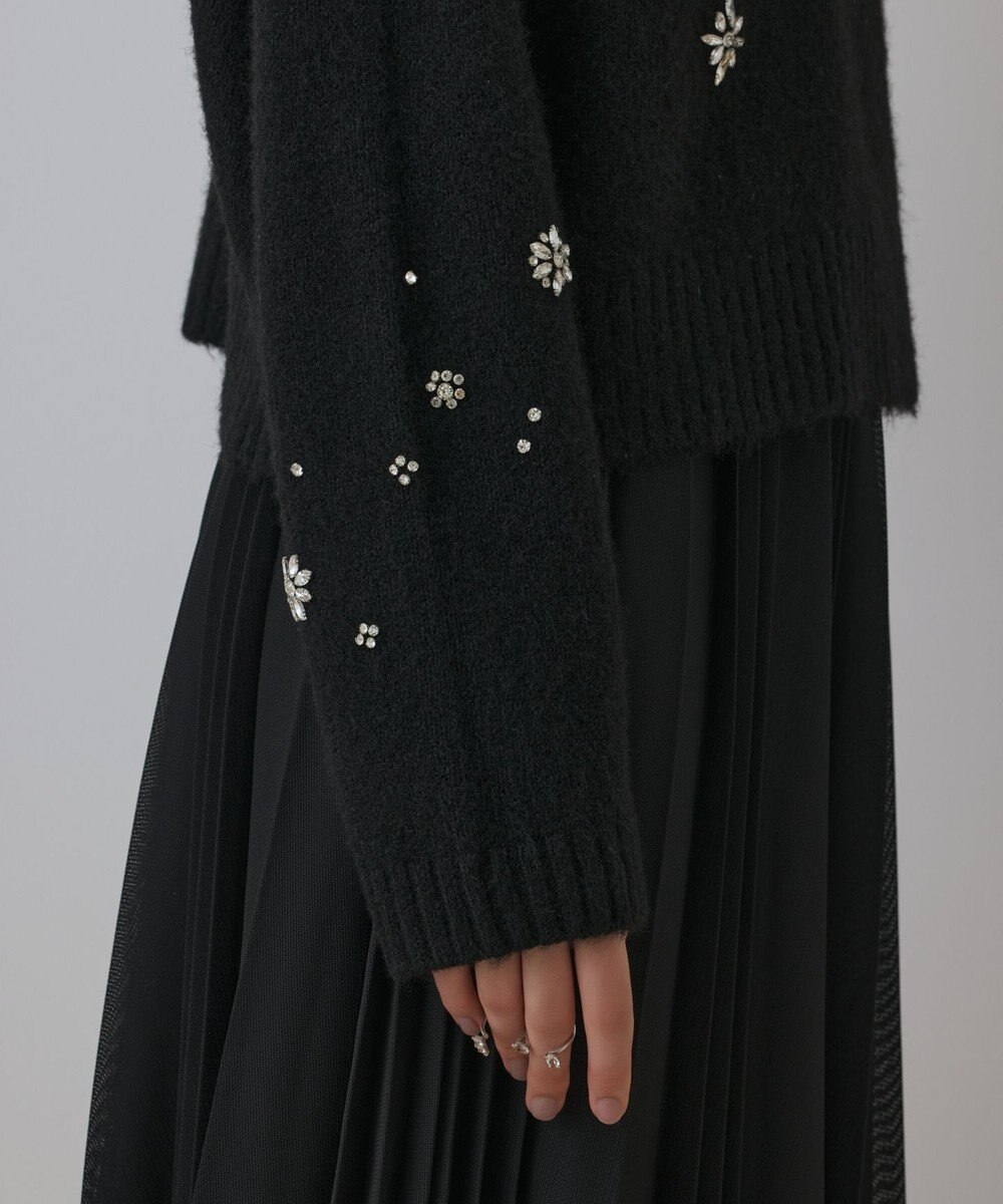 GRACE CONTINENTAL ビジューニットトップ 