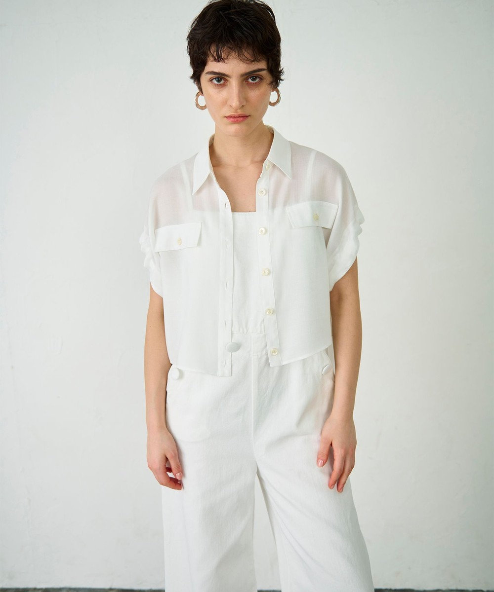 GRACE CONTINENTAL ショートポンチョシャツ ホワイト
