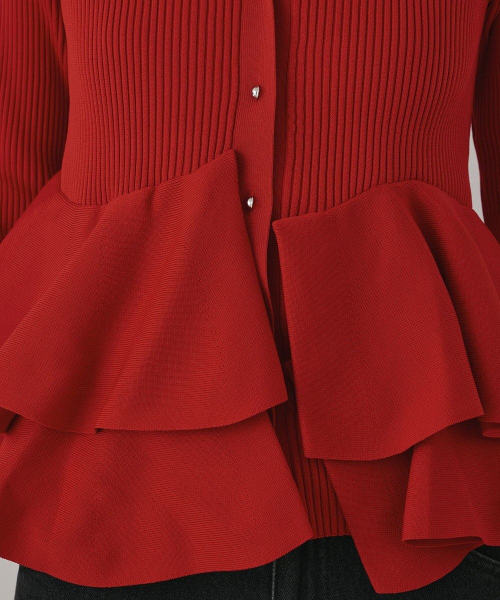 GRACE CONTINENTAL ペプラムニットカーディガン 