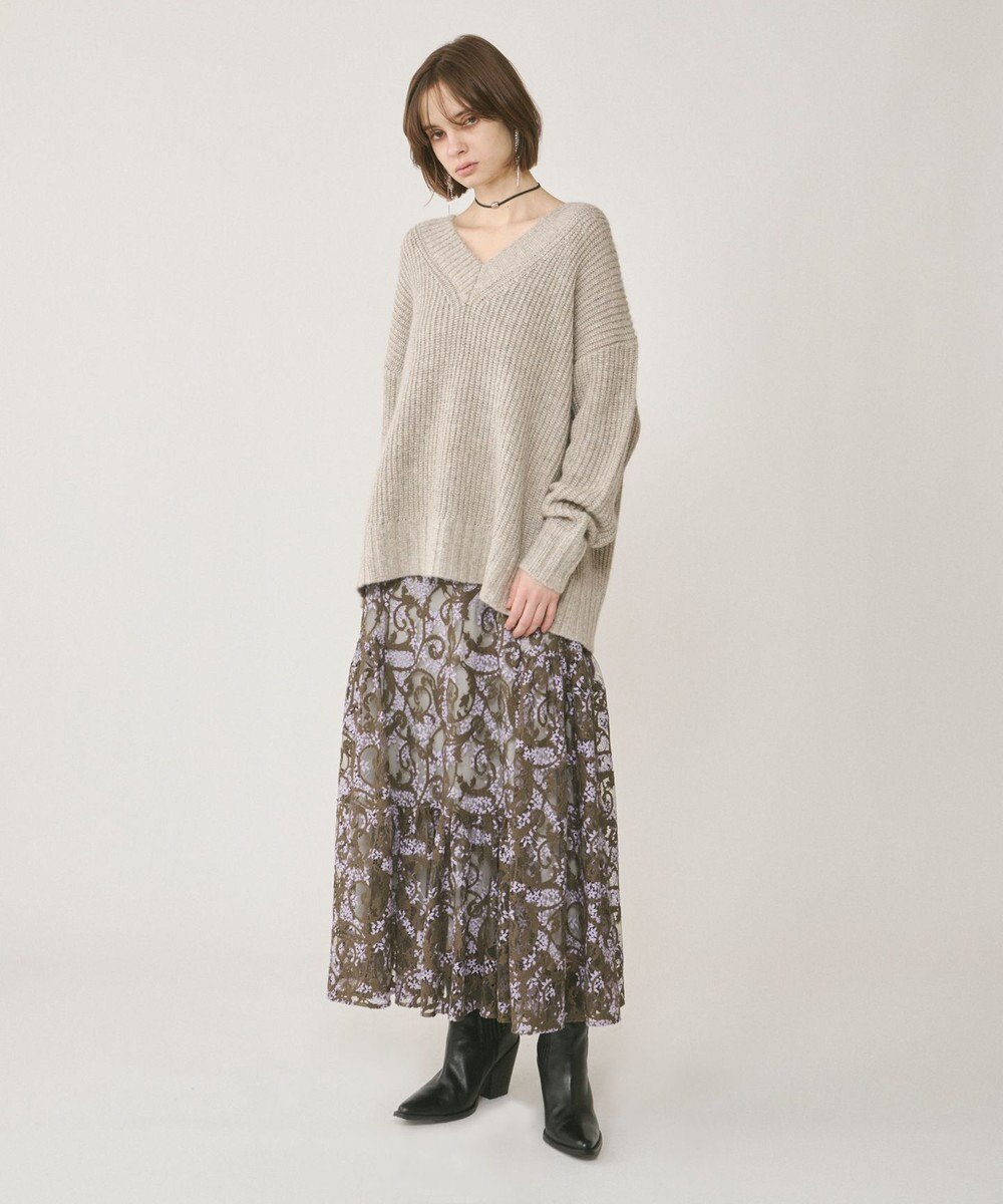 GRACE CONTINENTAL ラメ畦ニットトップ 