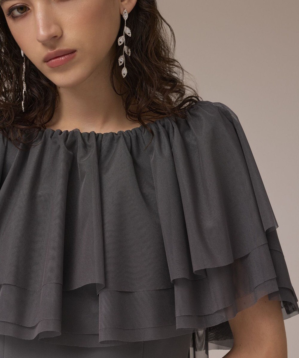 GRACE CONTINENTAL フリルケープサロペット 