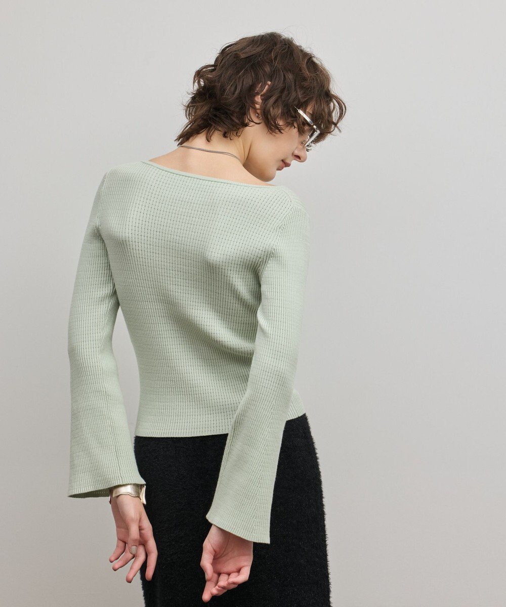 GRACE CONTINENTAL アイレットリブニットトップ 