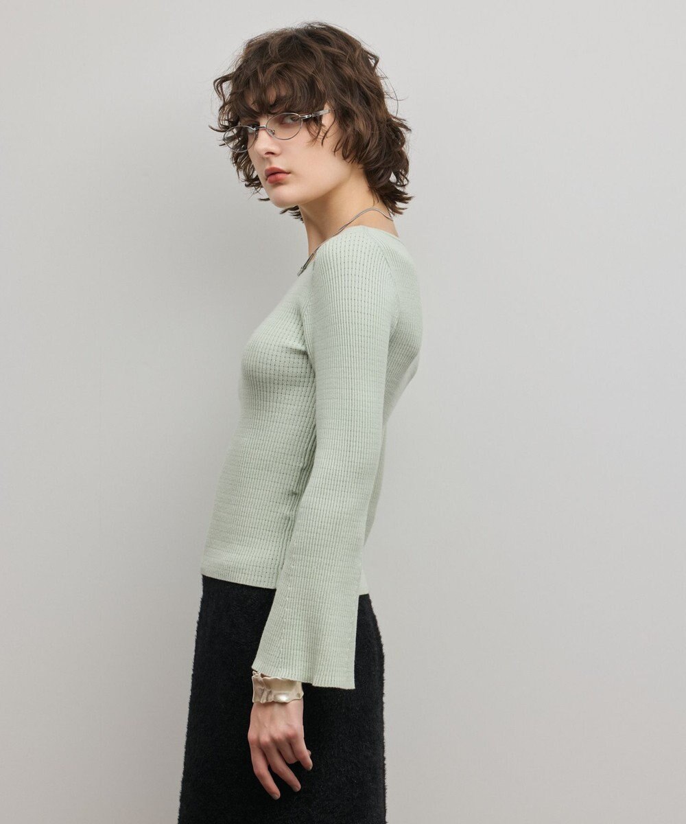 GRACE CONTINENTAL アイレットリブニットトップ 