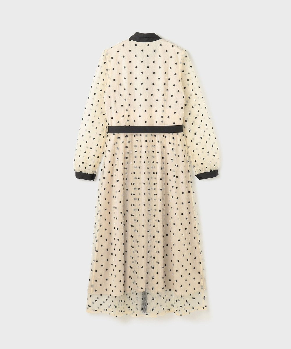 GRACE CONTINENTAL ビーズ刺繍ドットドレス 