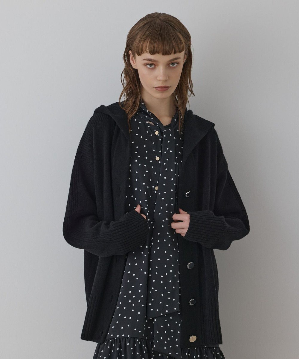 GRACE CONTINENTAL ウールフードニットカーディガン 