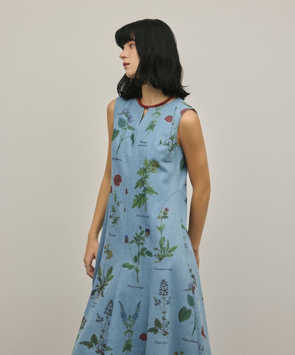 GRACE CONTINENTAL ボタニカルプリントフレアワンピース 