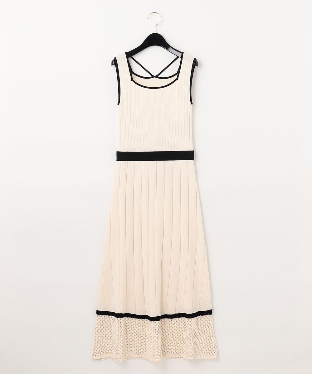 GRACE CONTINENTAL メッシュヘムニットワンピース 