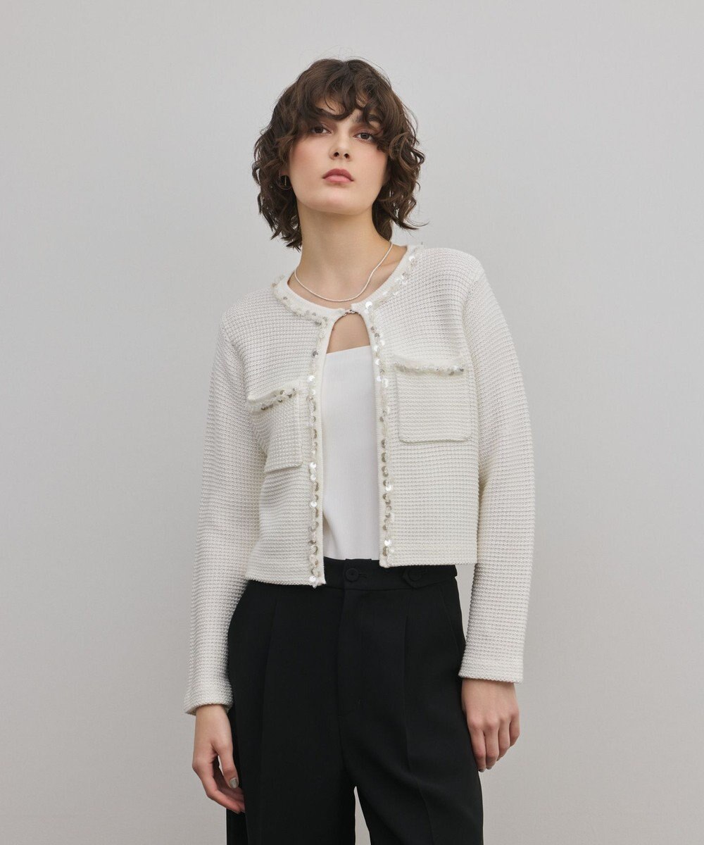 GRACE CONTINENTAL ブレードツイードニットジャケット 