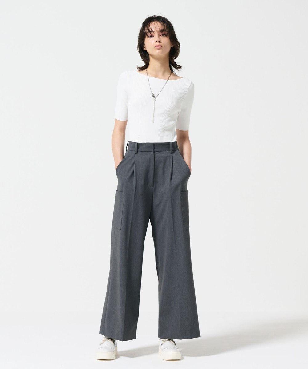 GRACE CONTINENTAL リブカシュクールニットトップ