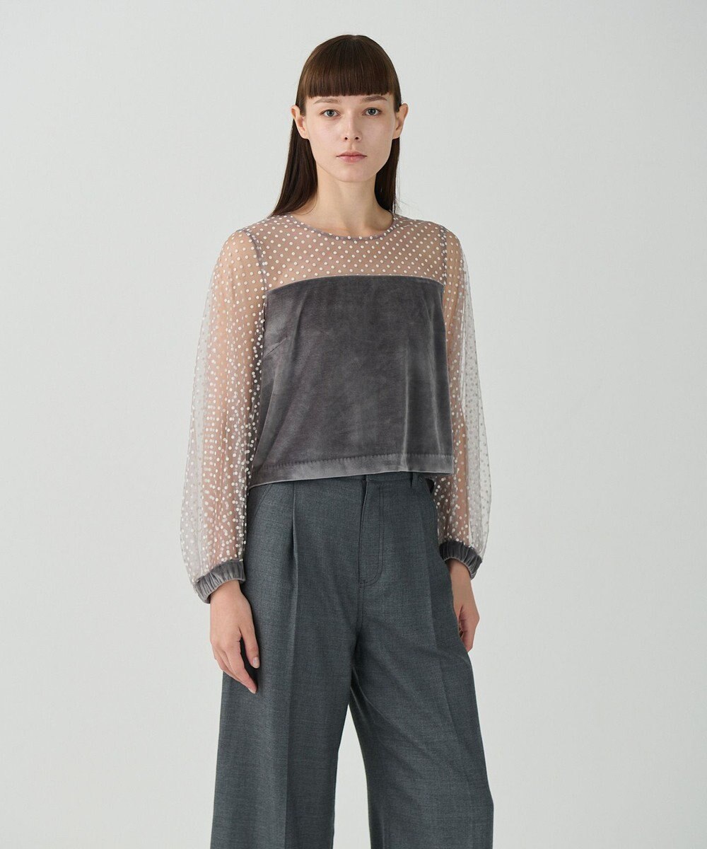 GRACE CONTINENTAL フロッキーチュールコンビトップ