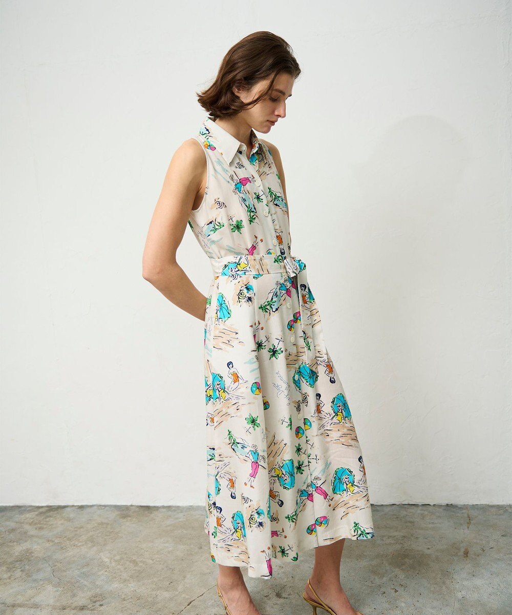 GRACE CONTINENTAL バックコンシャスプリントワンピース