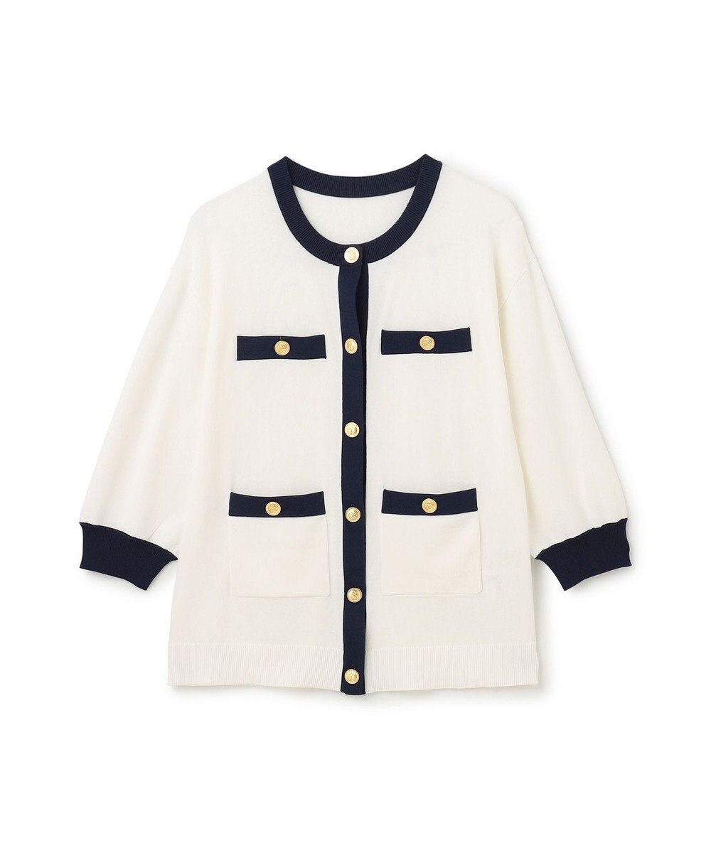 GRACE CONTINENTAL 配色ニットカーディガン 