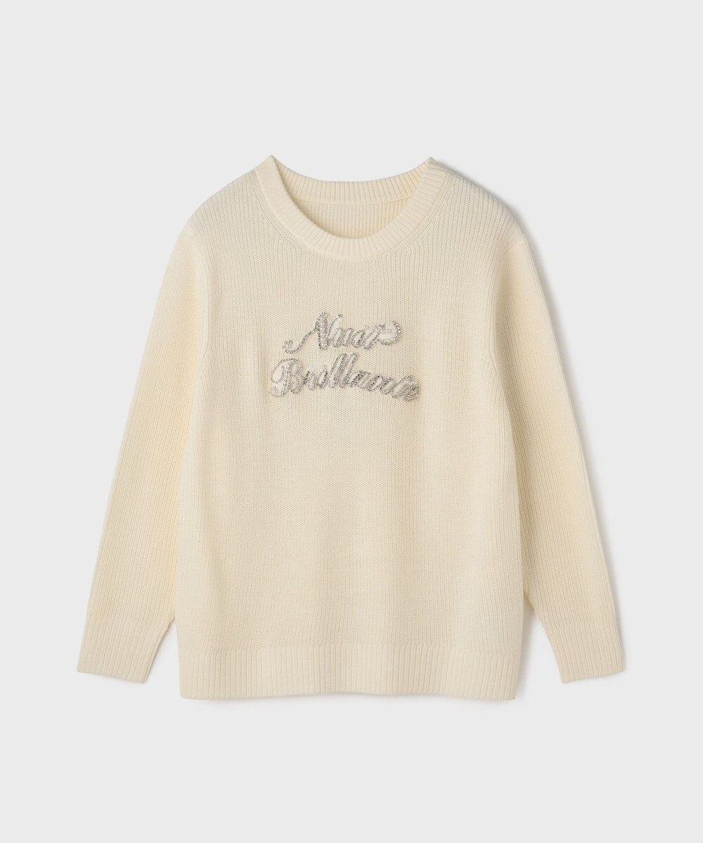 GRACE CONTINENTAL ビジューロゴニットトップ 