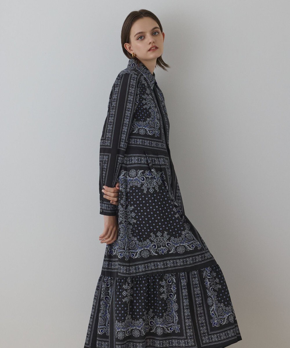 GRACE CONTINENTAL バンダナプリントシャツワンピース 