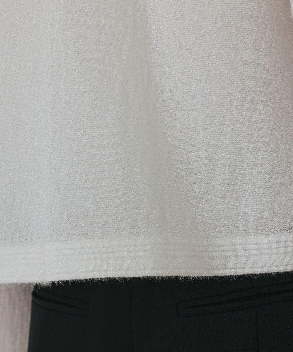 GRACE CONTINENTAL ラメフェザ－ニットカーディガン 