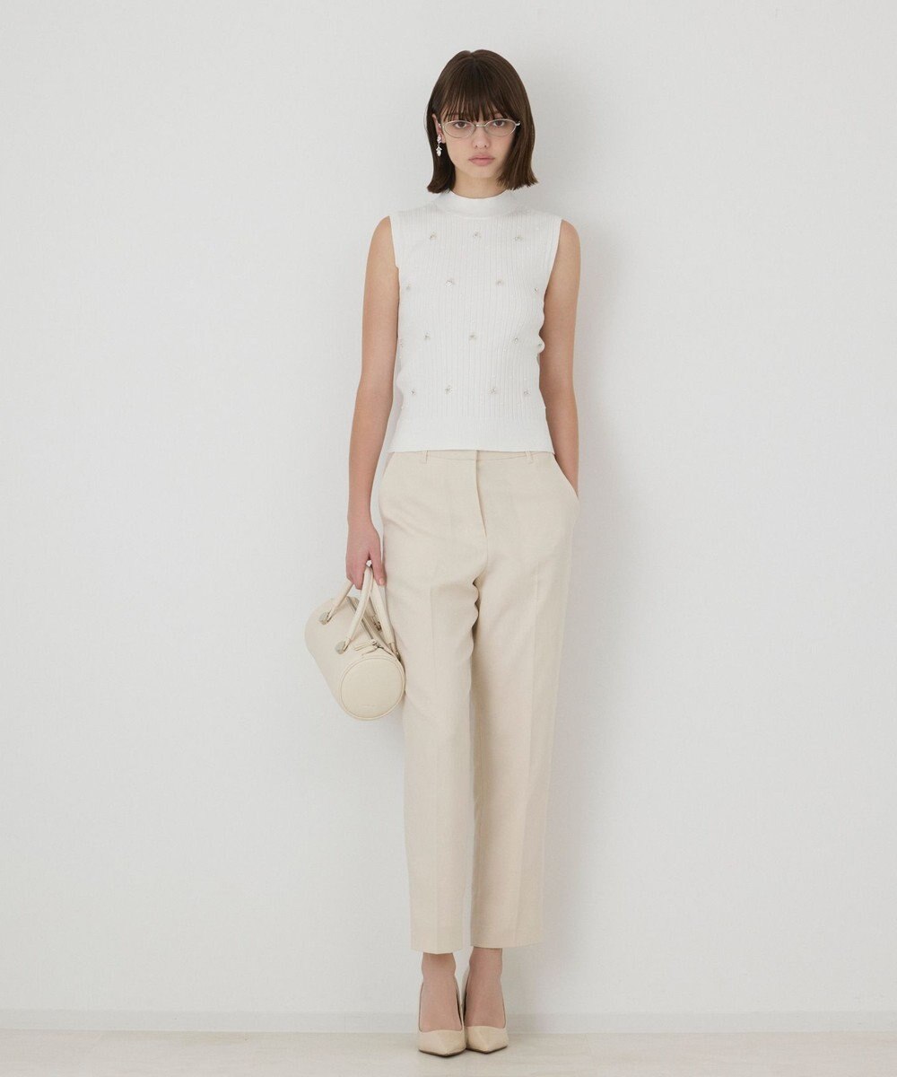 GRACE CONTINENTAL ビジューリブニットトップ 