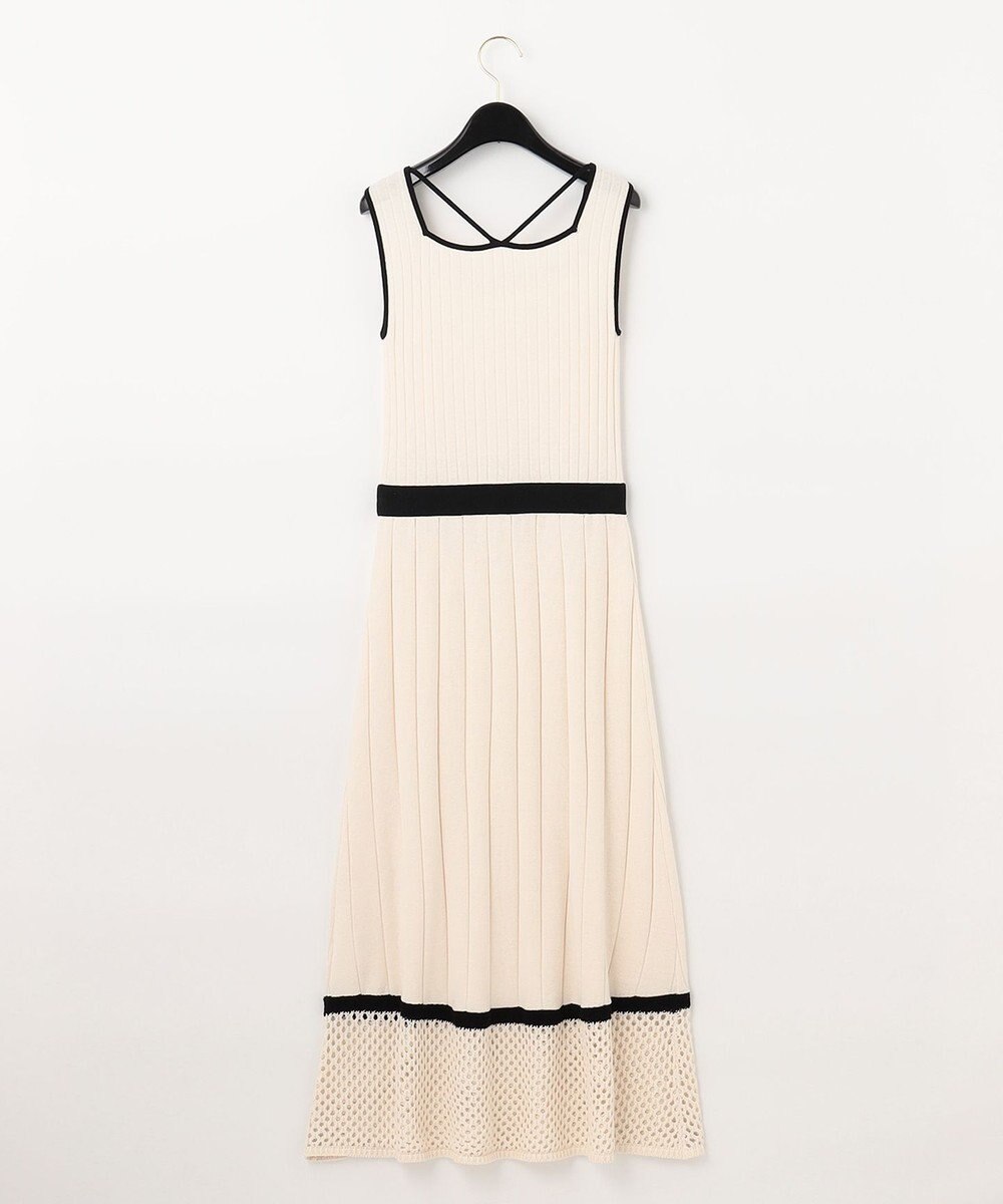 GRACE CONTINENTAL メッシュヘムニットワンピース 