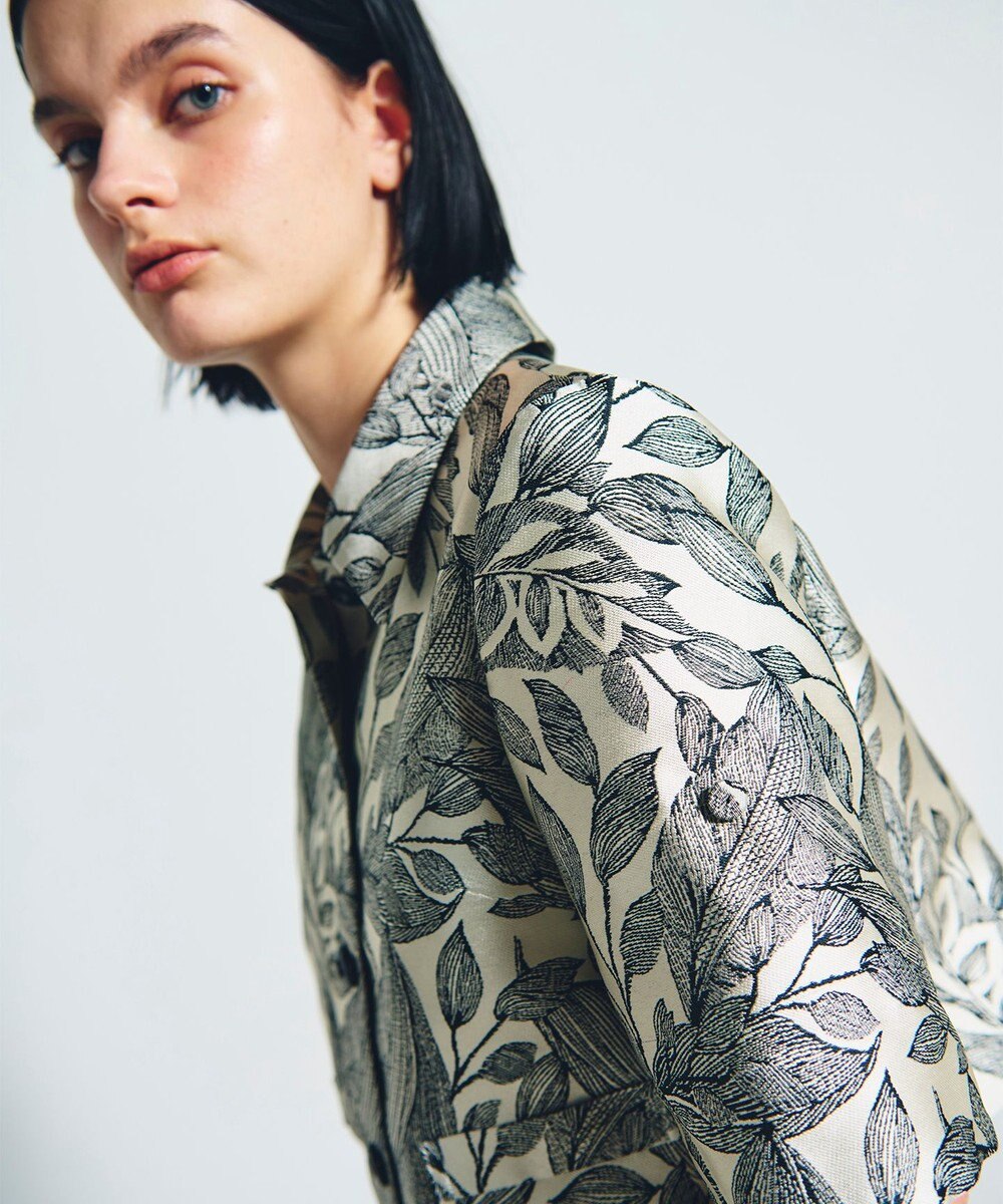 GRACE CONTINENTAL ボタニカルジャガードシャツ