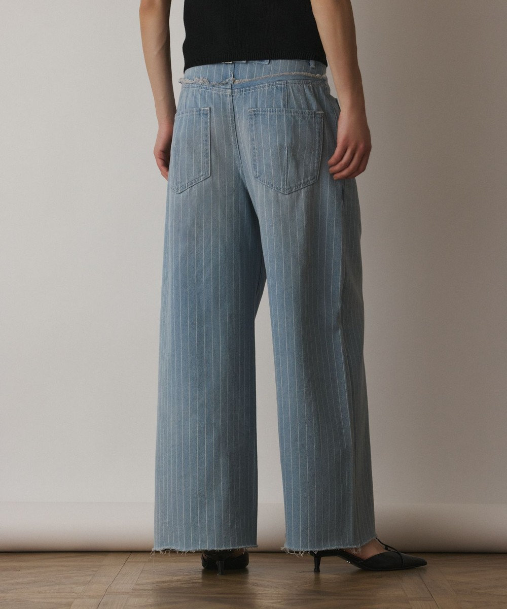 GRACE CONTINENTAL ヒッコリーデニムワイドパンツ