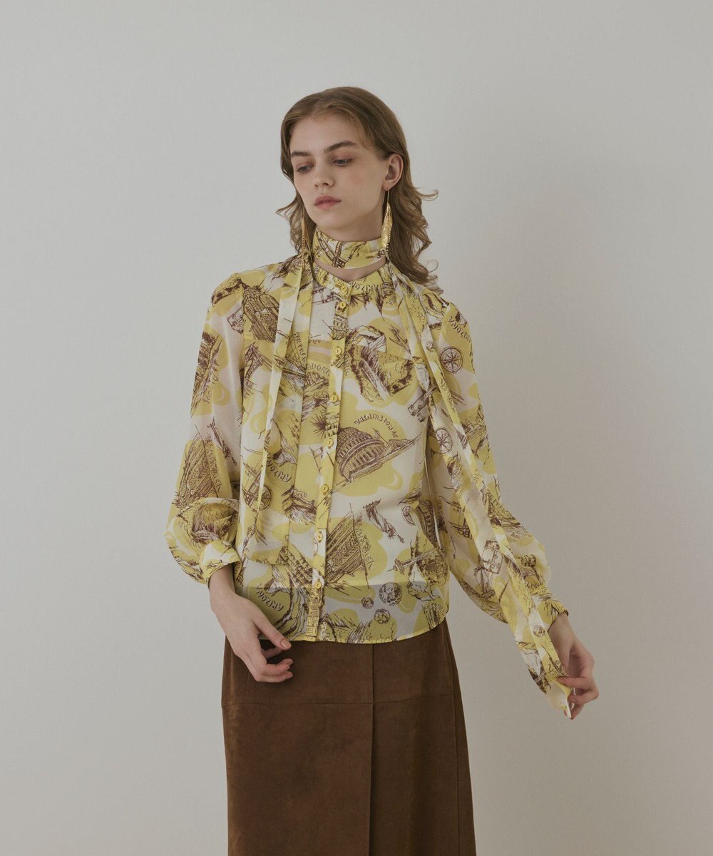 GRACE CONTINENTAL スカ－フタイブラウス 