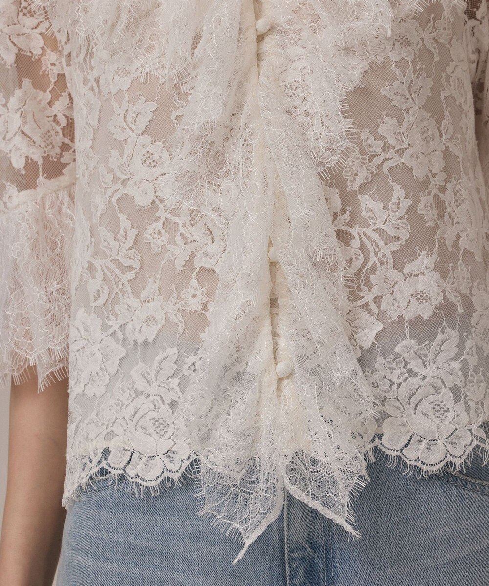 GRACE CONTINENTAL レースコンビフリルブラウス 