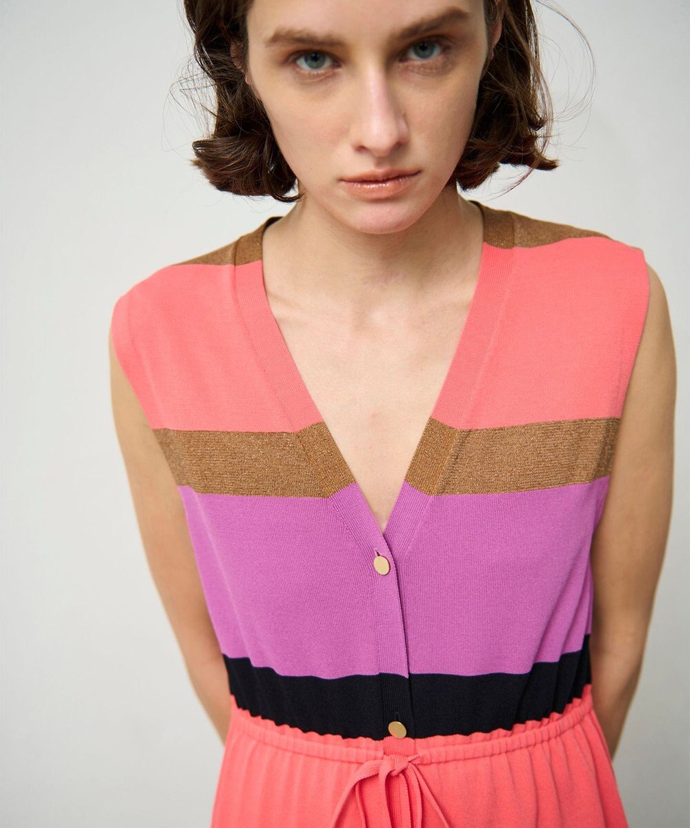 GRACE CONTINENTAL ニットマルチボーダージレ 