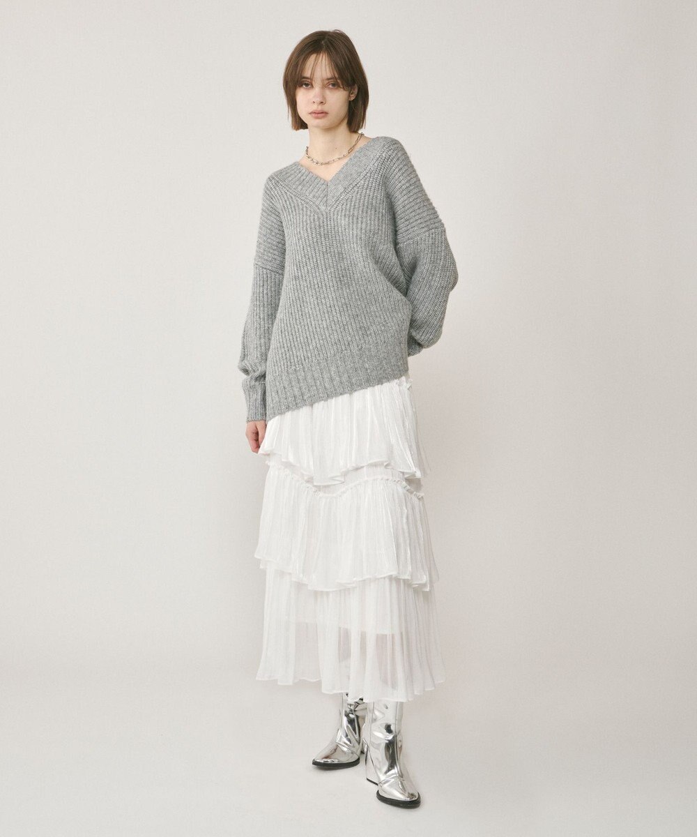 GRACE CONTINENTAL ラメ畦ニットトップ 