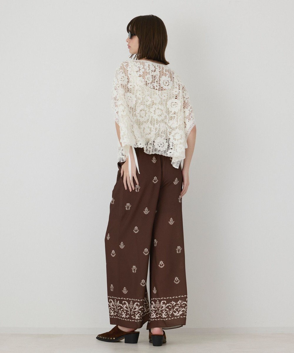 GRACE CONTINENTAL メッシュエンブロイダリーポンチョトップ 
