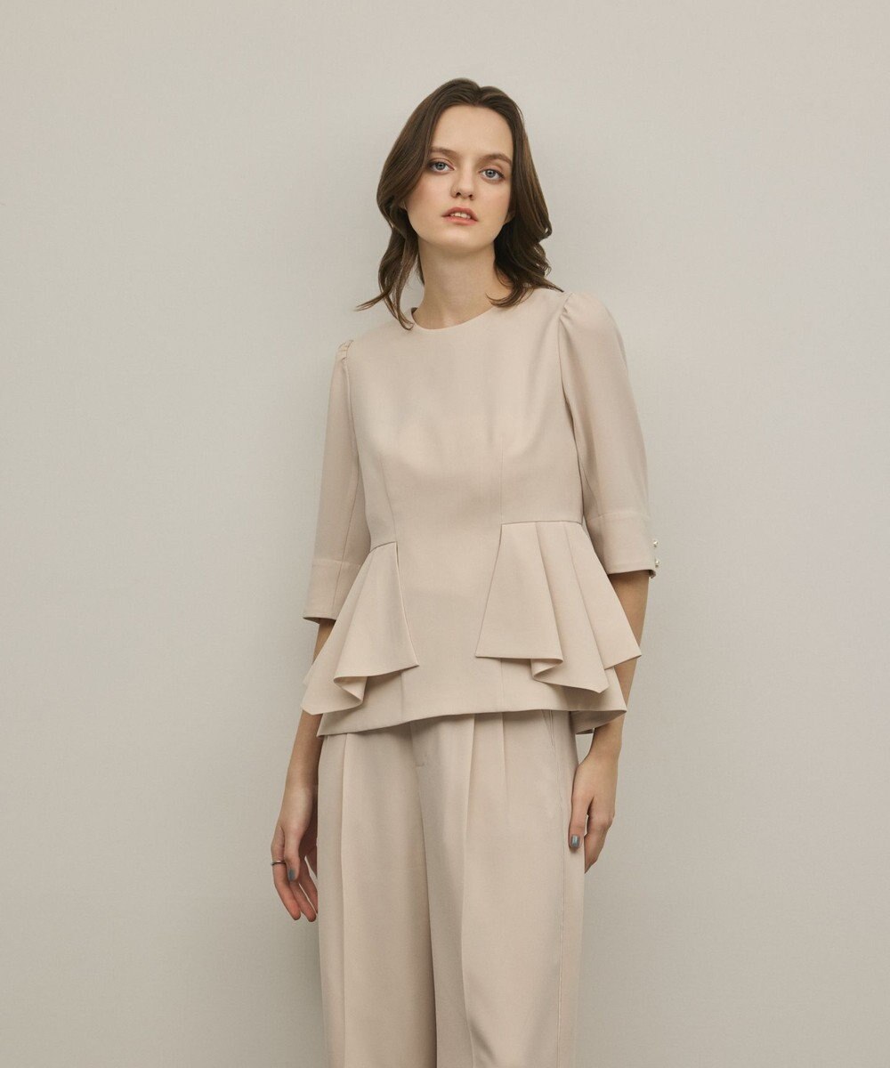 GRACE CONTINENTAL トリアセペプラムトップ 