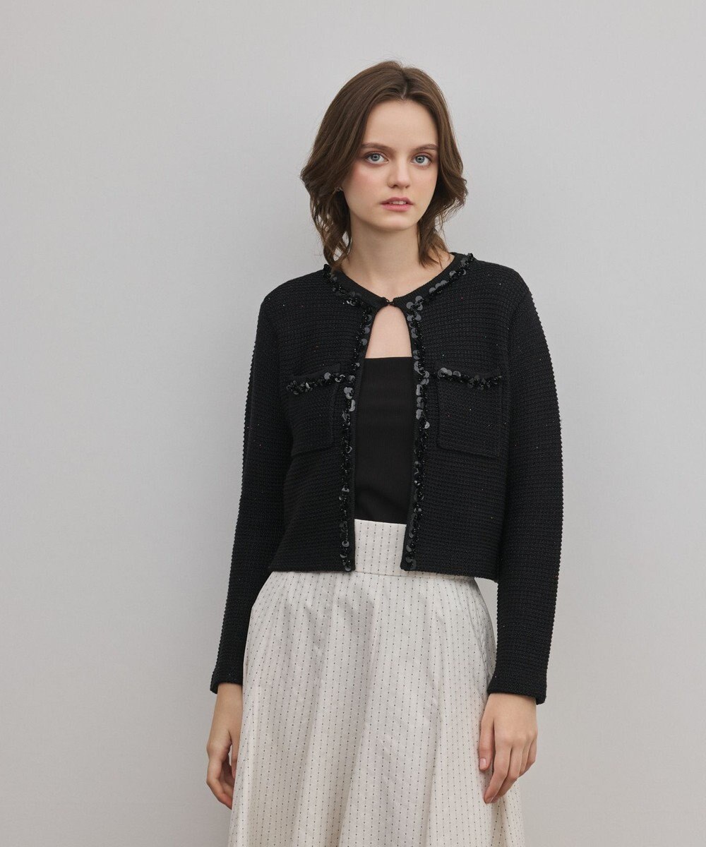 GRACE CONTINENTAL ブレードツイードニットジャケット 