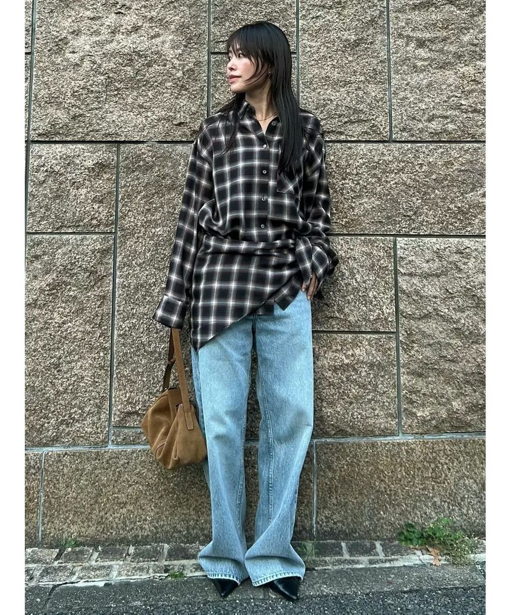 GRACE CONTINENTAL ストール付チェックシャツ 