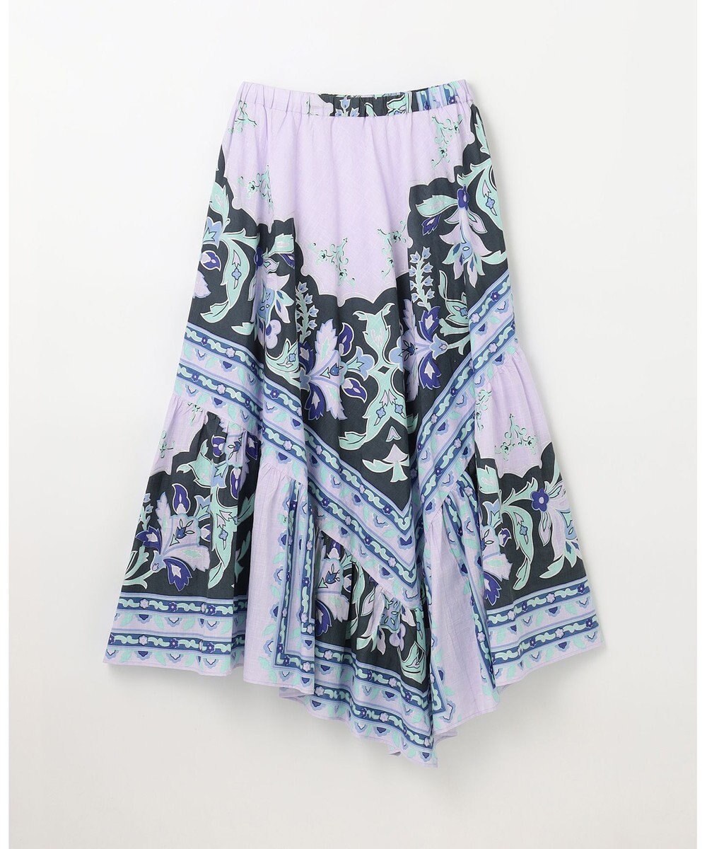 GRACE CONTINENTAL フレームプリントギャザースカート 