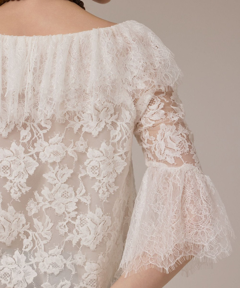 GRACE CONTINENTAL レースコンビフリルブラウス