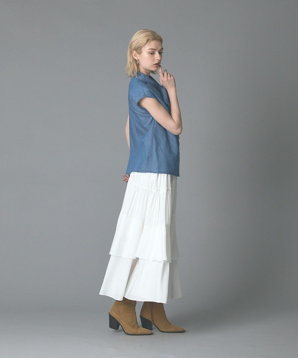 GRACE CONTINENTAL シアーデニムボウタイブラウス 