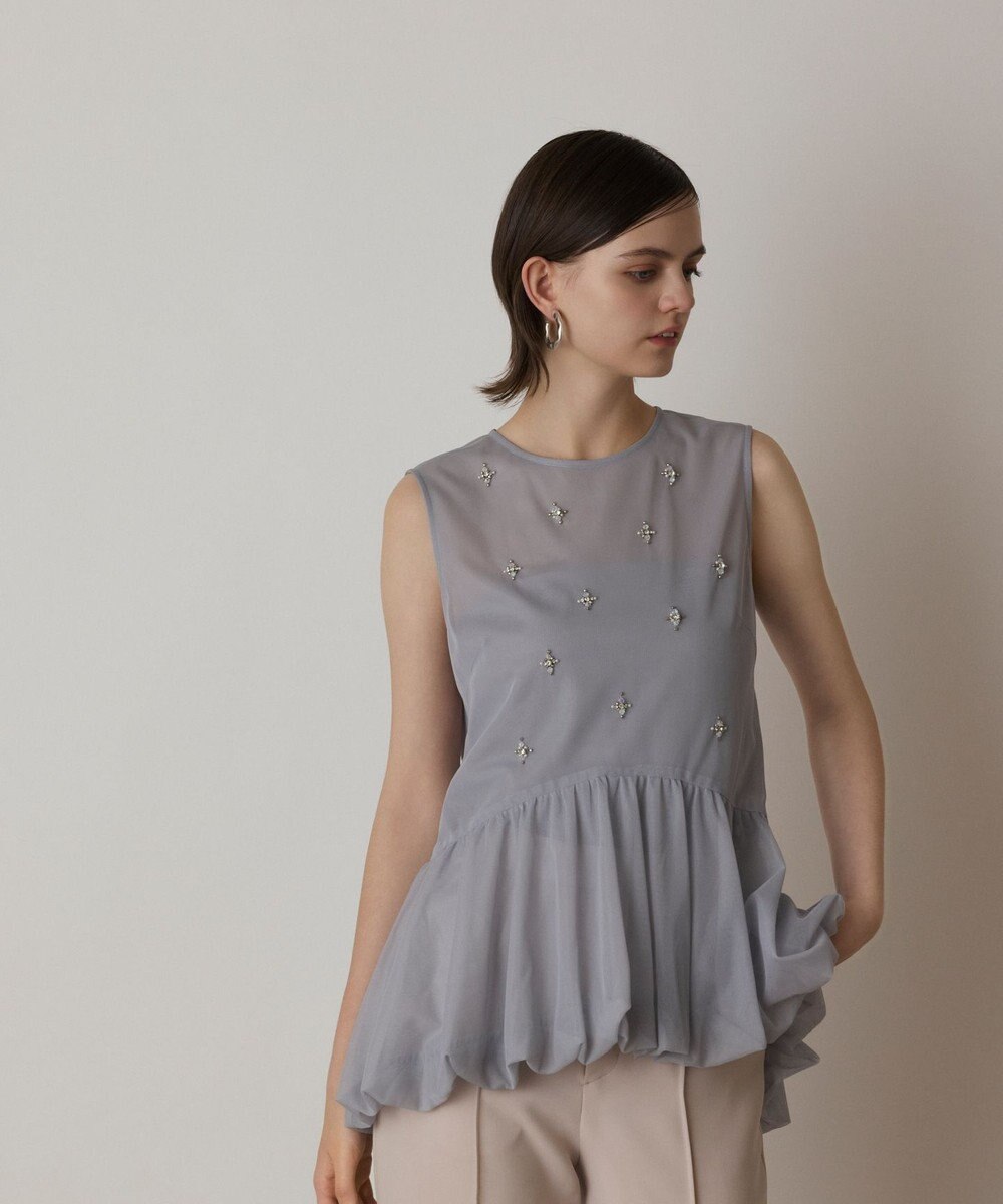 GRACE CONTINENTAL バルーンチュールトップ 