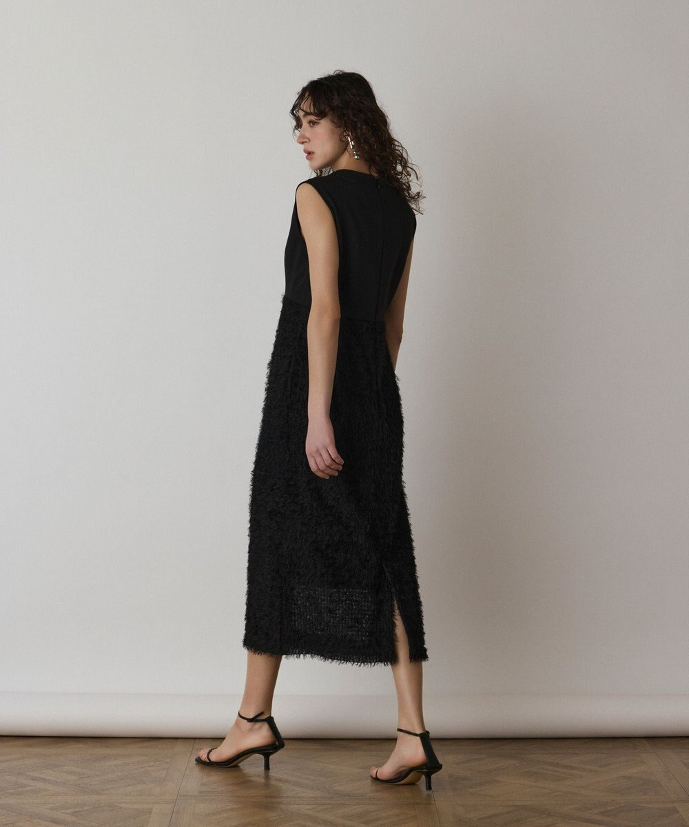 GRACE CONTINENTAL フェザー刺繍コンビワンピース 