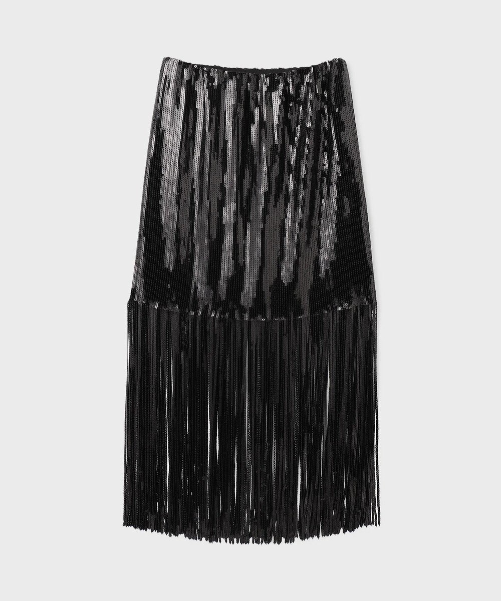 GRACE CONTINENTAL スパンコールフリンジスカート 