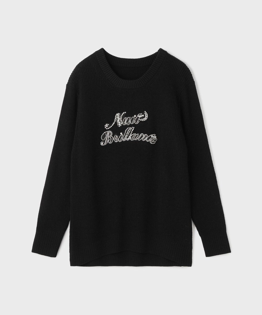 GRACE CONTINENTAL ビジューロゴニットトップ 