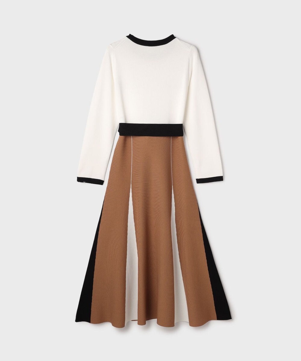 GRACE CONTINENTAL ニットバイカラージャガードワンピース 