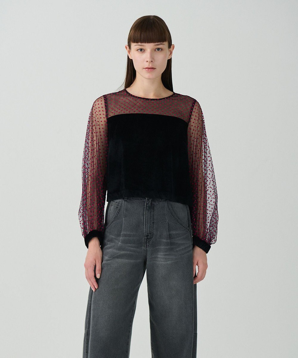 GRACE CONTINENTAL フロッキーチュールコンビトップ