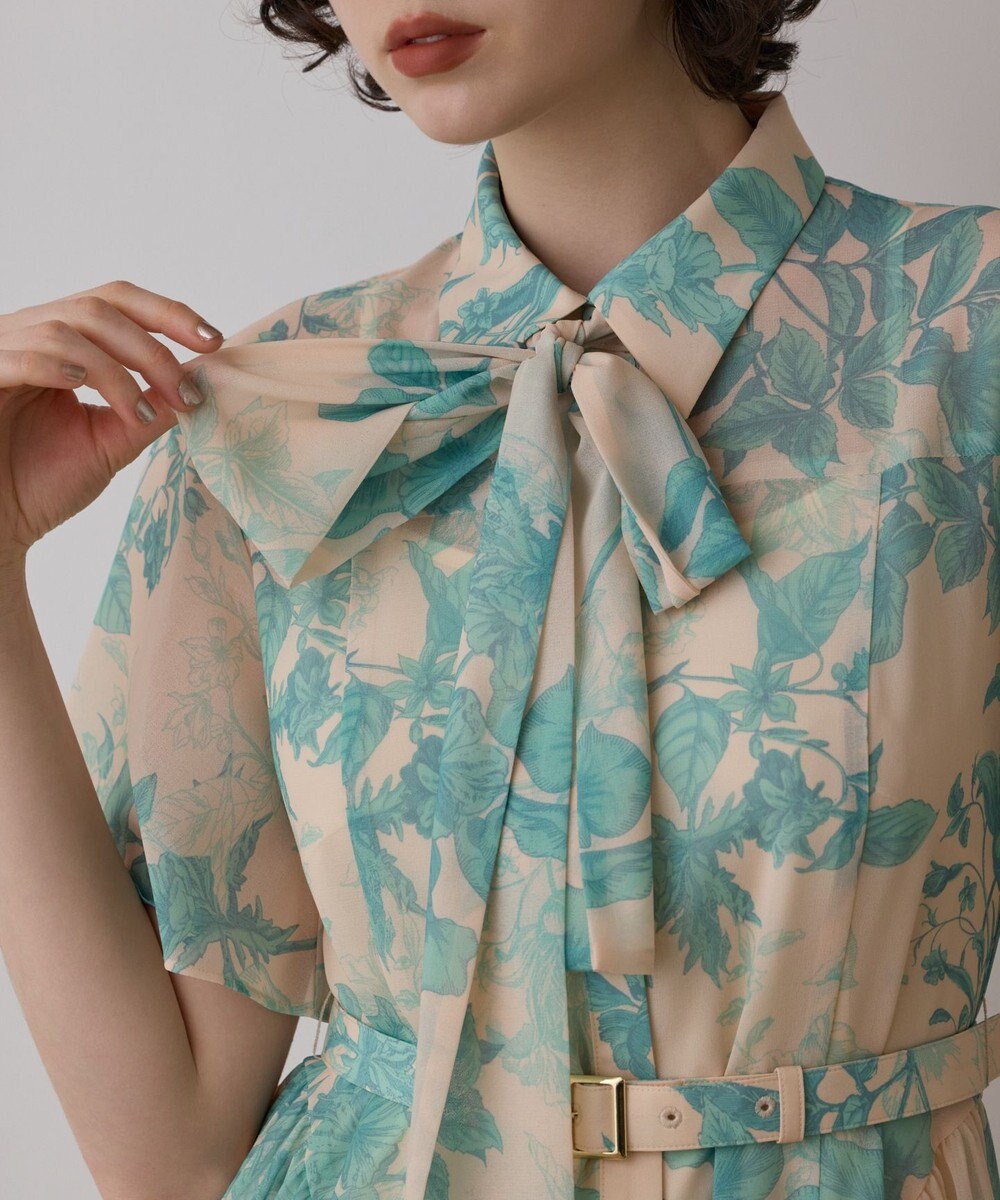 GRACE CONTINENTAL シャドーフラワープリントワンピース 