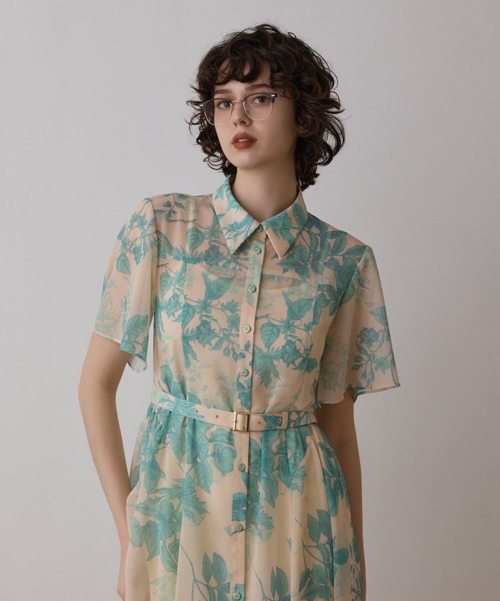 GRACE CONTINENTAL シャドーフラワープリントワンピース 