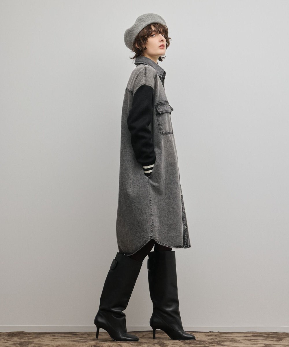 GRACE CONTINENTAL ニットスリーブデニムワンピース 