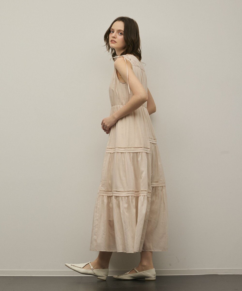 GRACE CONTINENTAL コットンシルクティアードワンピース 