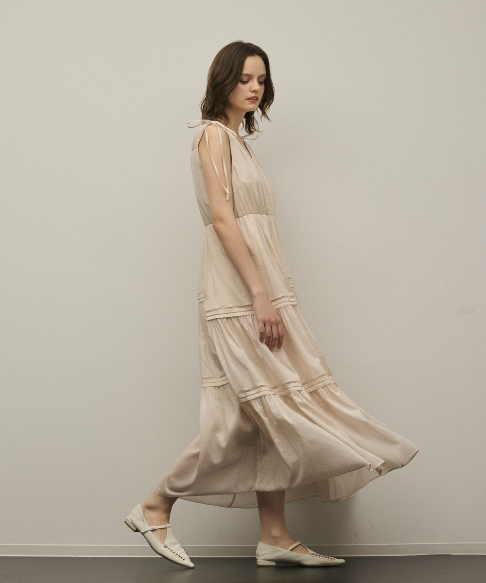 GRACE CONTINENTAL コットンシルクティアードワンピース 