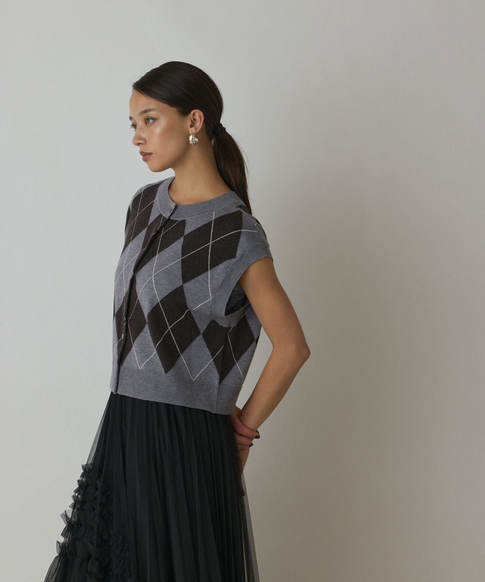 GRACE CONTINENTAL アーガイルニットベスト 