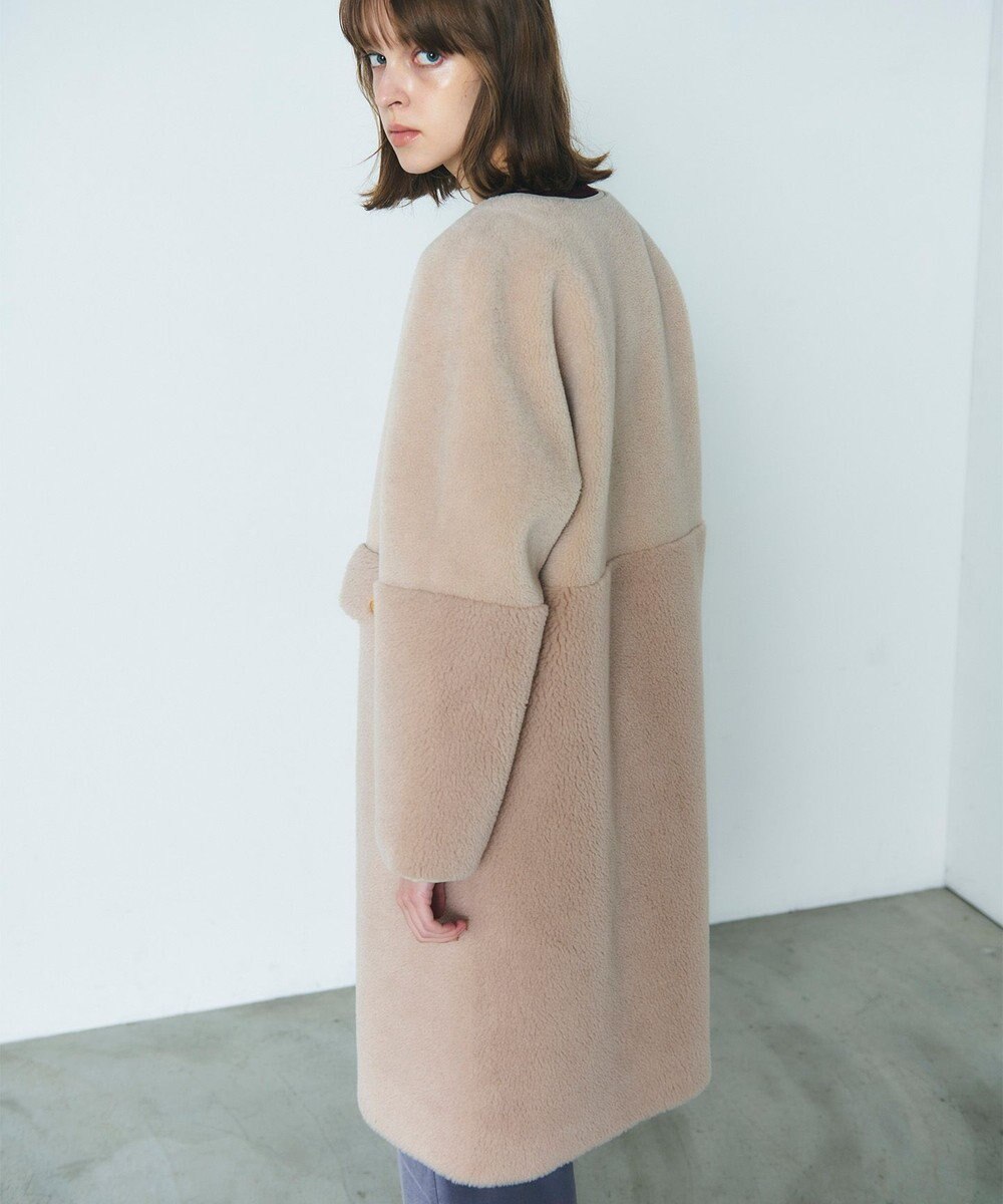 GRACE CONTINENTAL ノーカラーボアムートンコート