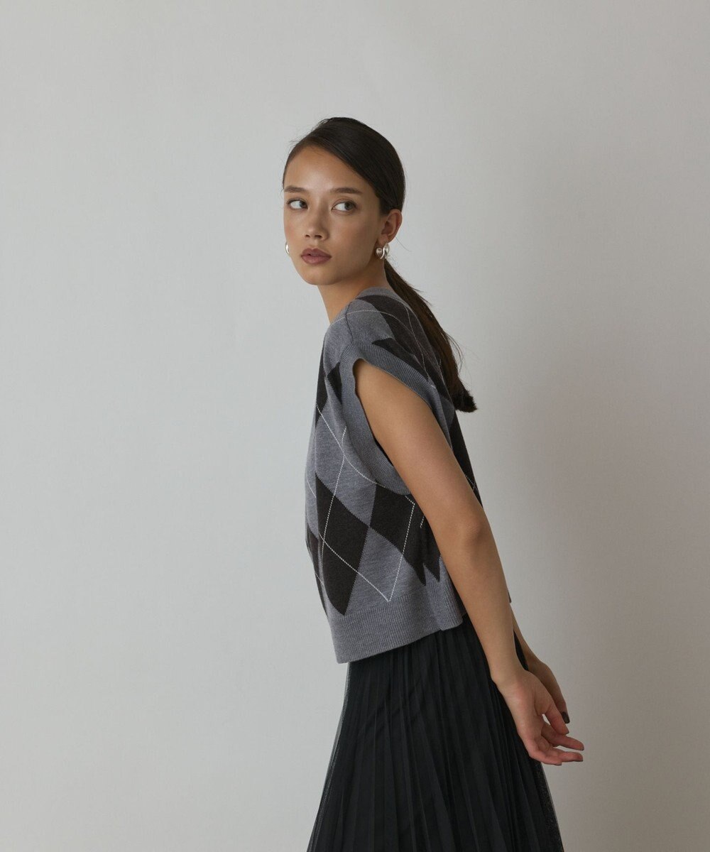 GRACE CONTINENTAL アーガイルニットベスト 