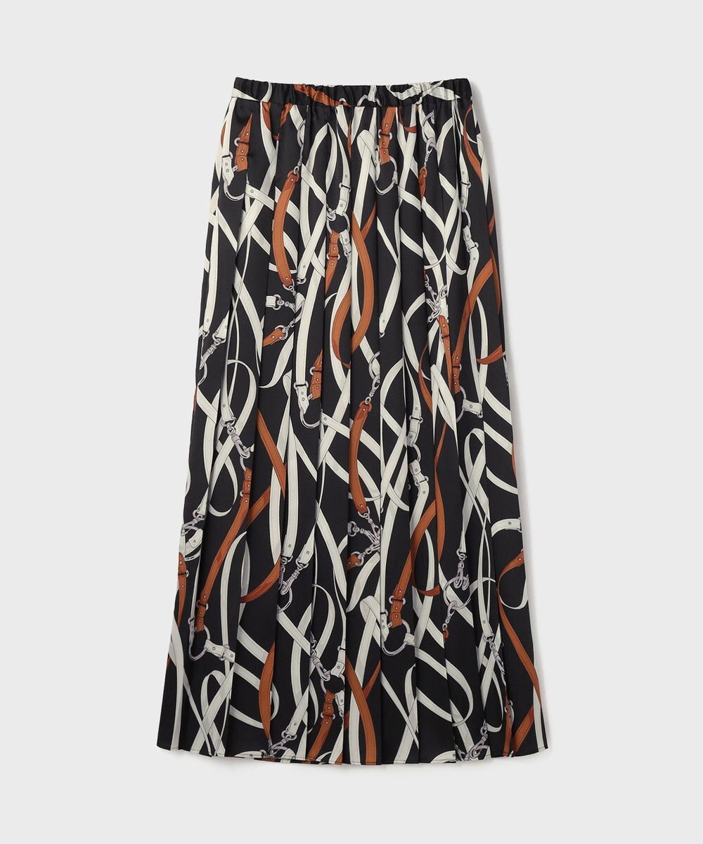 GRACE CONTINENTAL ベルトプリントアシメプリーツスカート 